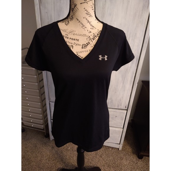 Under armour black size small v-neck top - Picture 3 of 8